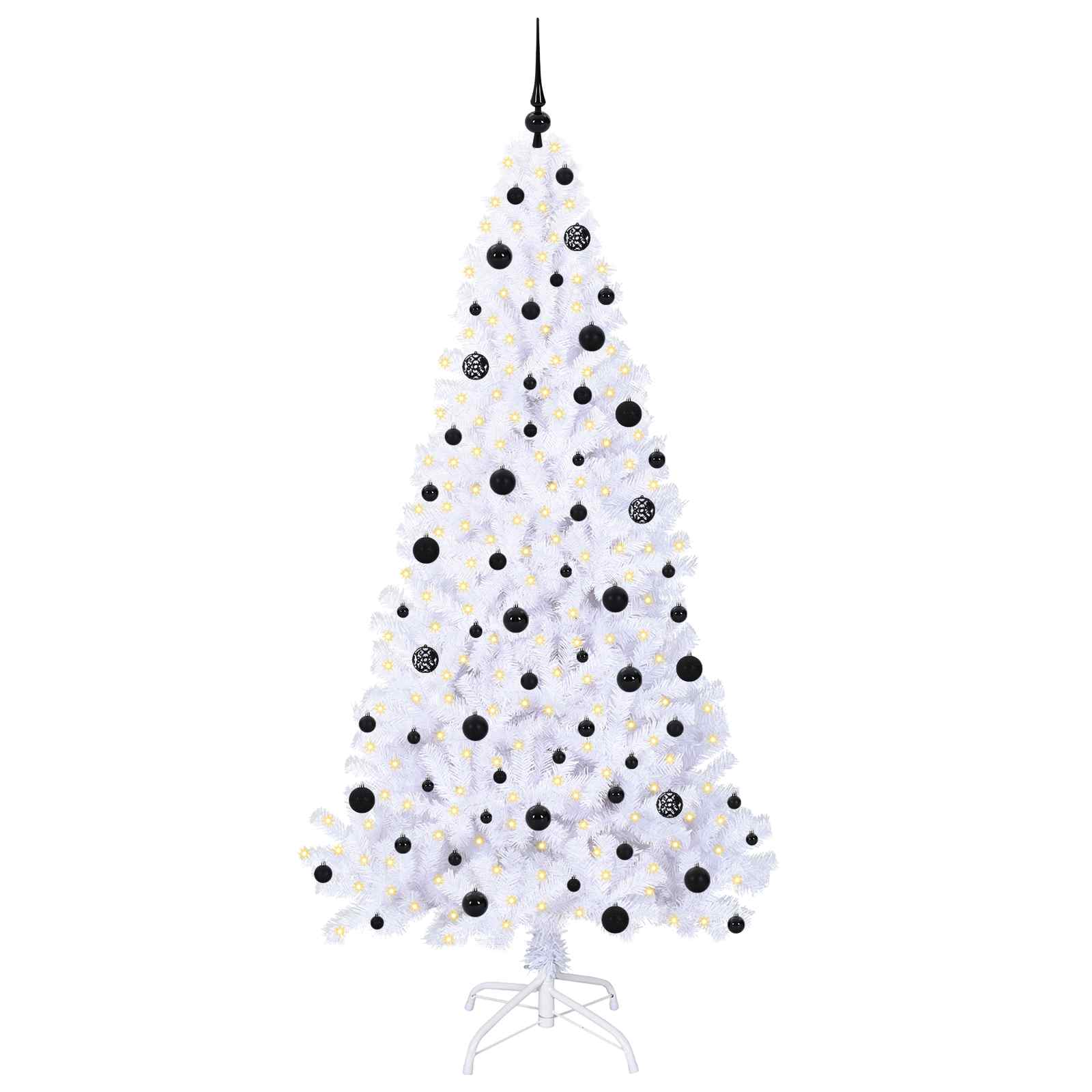 Vidaxx sapin de Noël artificiel avec 300 LED blanc 210 cm PVC et acier