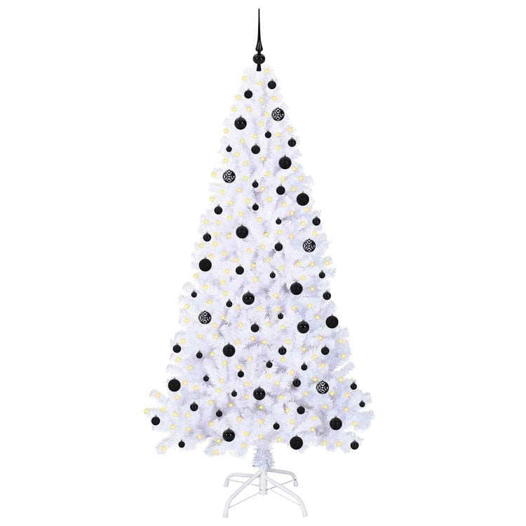 Vidaxx sapin de Noël artificiel avec 300 LED blanc 210 cm PVC et acier