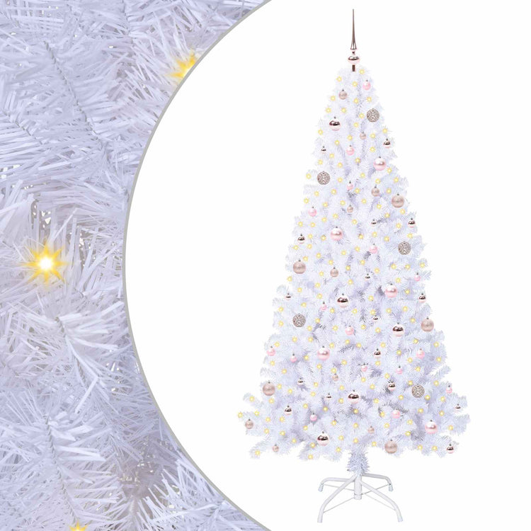 Vidaxx sapin de Noël artificiel avec 300 LED blanc 210 cm PVC et acier