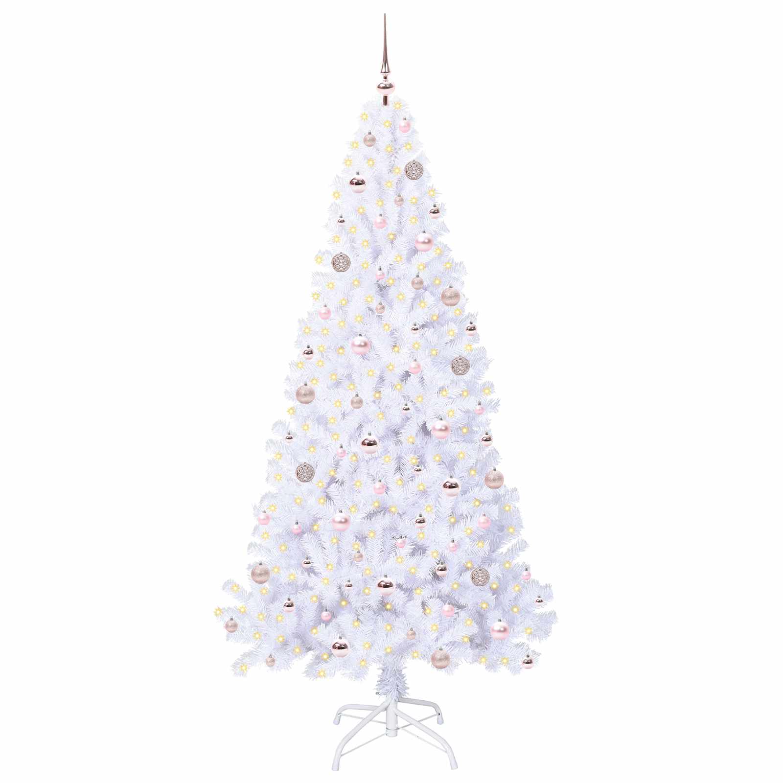 Vidaxx sapin de Noël artificiel avec 300 LED blanc 210 cm PVC et acier