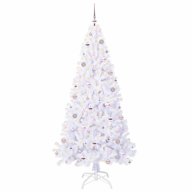 Vidaxx sapin de Noël artificiel avec 300 LED blanc 210 cm PVC et acier