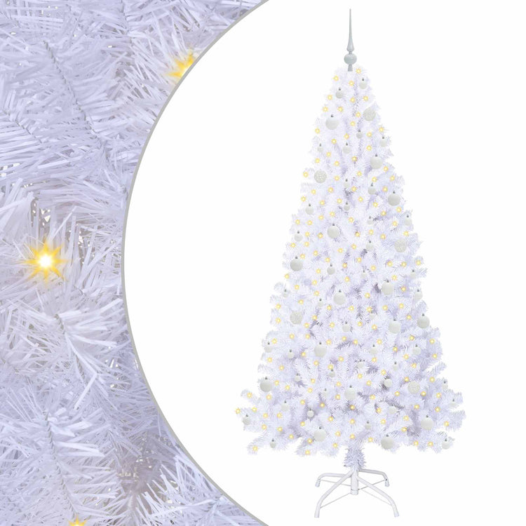 Vidaxx sapin de Noël artificiel avec 300 LED blanc 210 cm PVC et acier