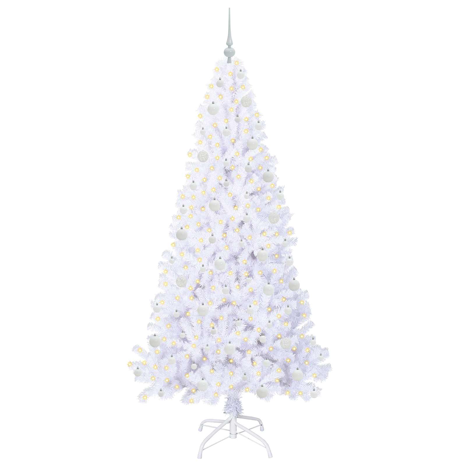 Vidaxx sapin de Noël artificiel avec 300 LED blanc 210 cm PVC et acier