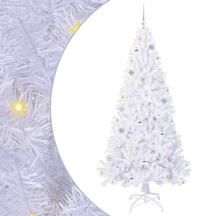 Vidaxx sapin de Noël artificiel avec 300 LED blanc 210 cm PVC et acier