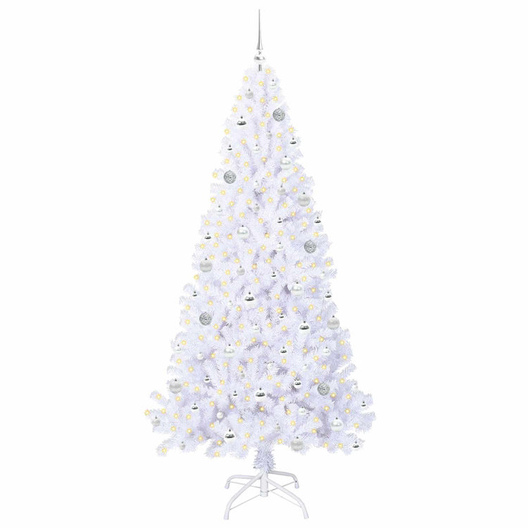 Vidaxx sapin de Noël artificiel avec 300 LED blanc 210 cm PVC et acier
