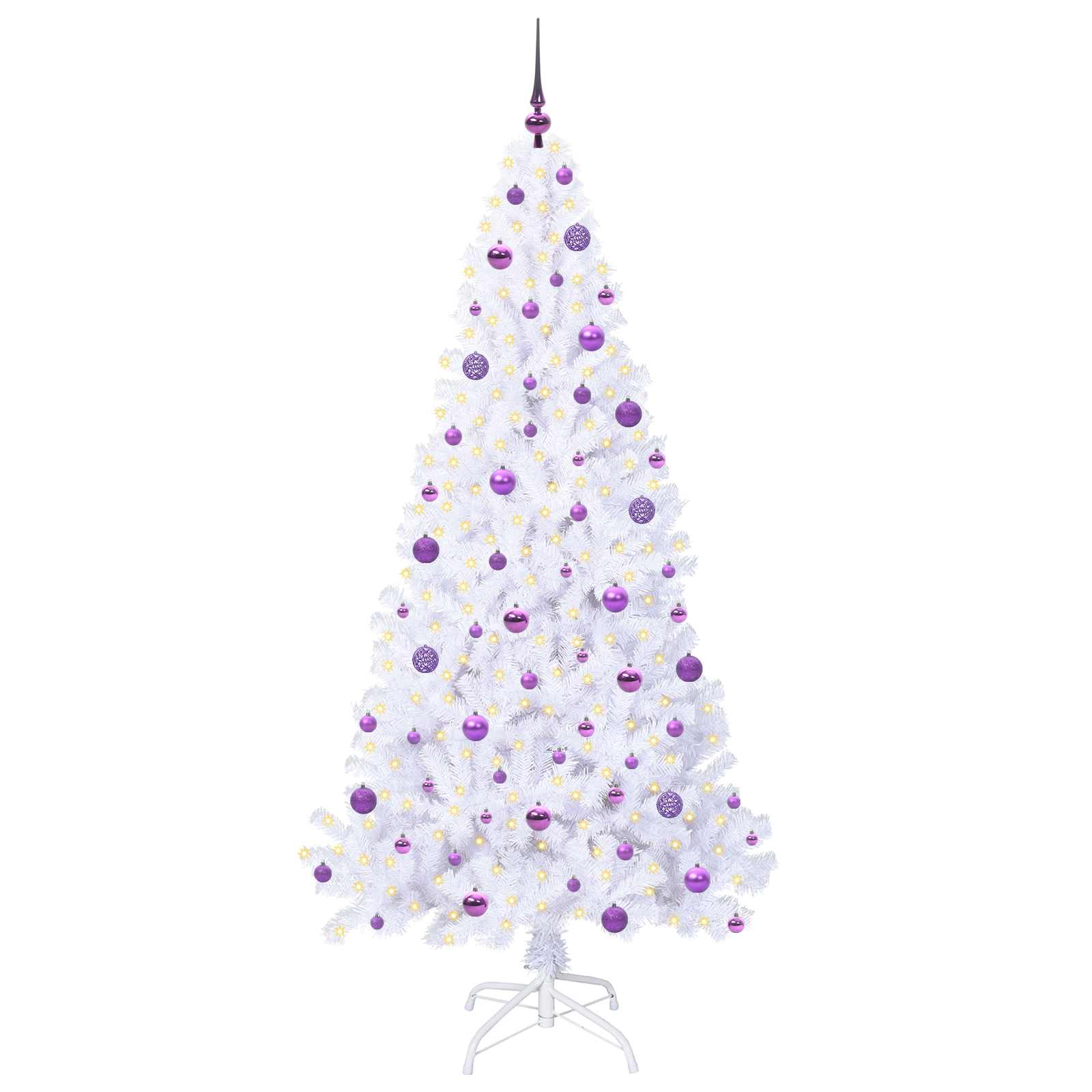 Vidaxx sapin de Noël artificiel avec 300 LED blanc 210 cm PVC et acier