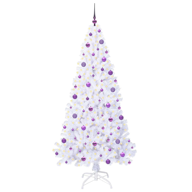 Vidaxx sapin de Noël artificiel avec 300 LED blanc 210 cm PVC et acier