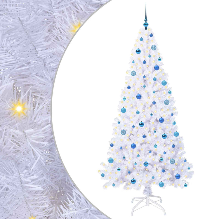 Vidaxx sapin de Noël artificiel avec 300 LED blanc 210 cm PVC et acier