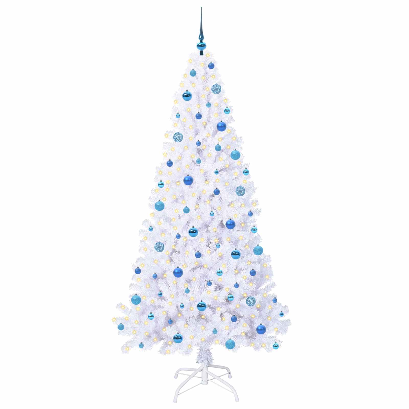 Vidaxx sapin de Noël artificiel avec 300 LED blanc 210 cm PVC et acier