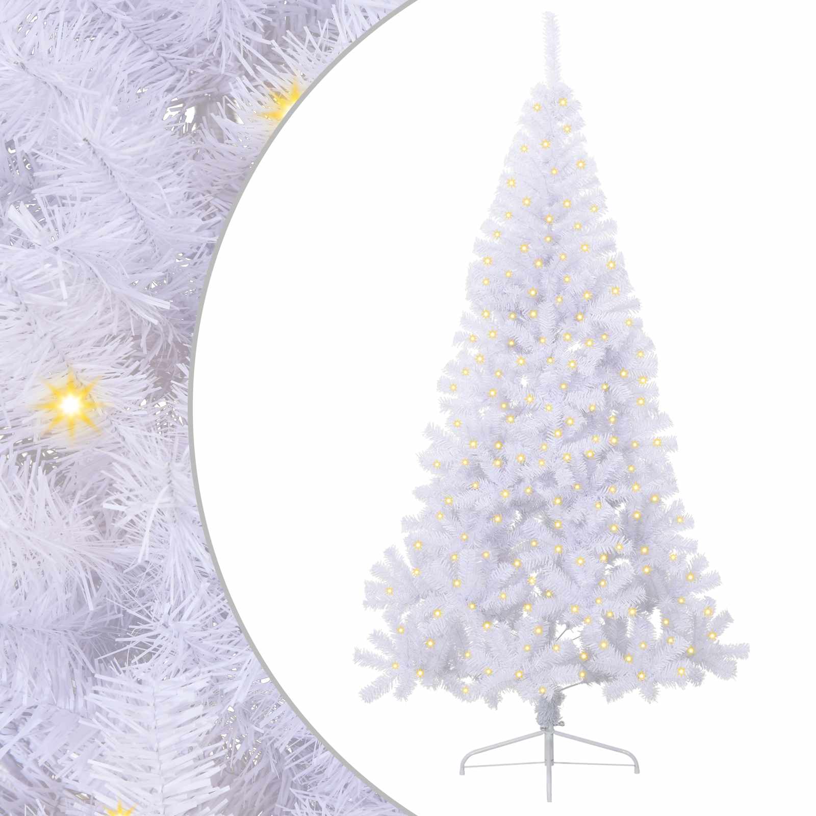 Vidaxx sapin de Noël artificiel avec 300 LED blanc 240 cm PVC et acier