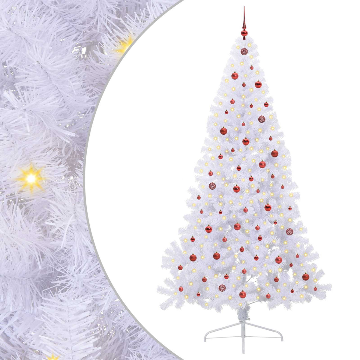 Vidaxx sapin de Noël artificiel avec 300 LED blanc 240 cm PVC et acier