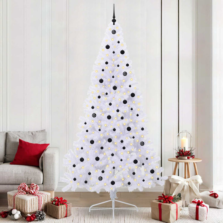 Vidaxx sapin de Noël artificiel avec 300 LED blanc 240 cm PVC et acier