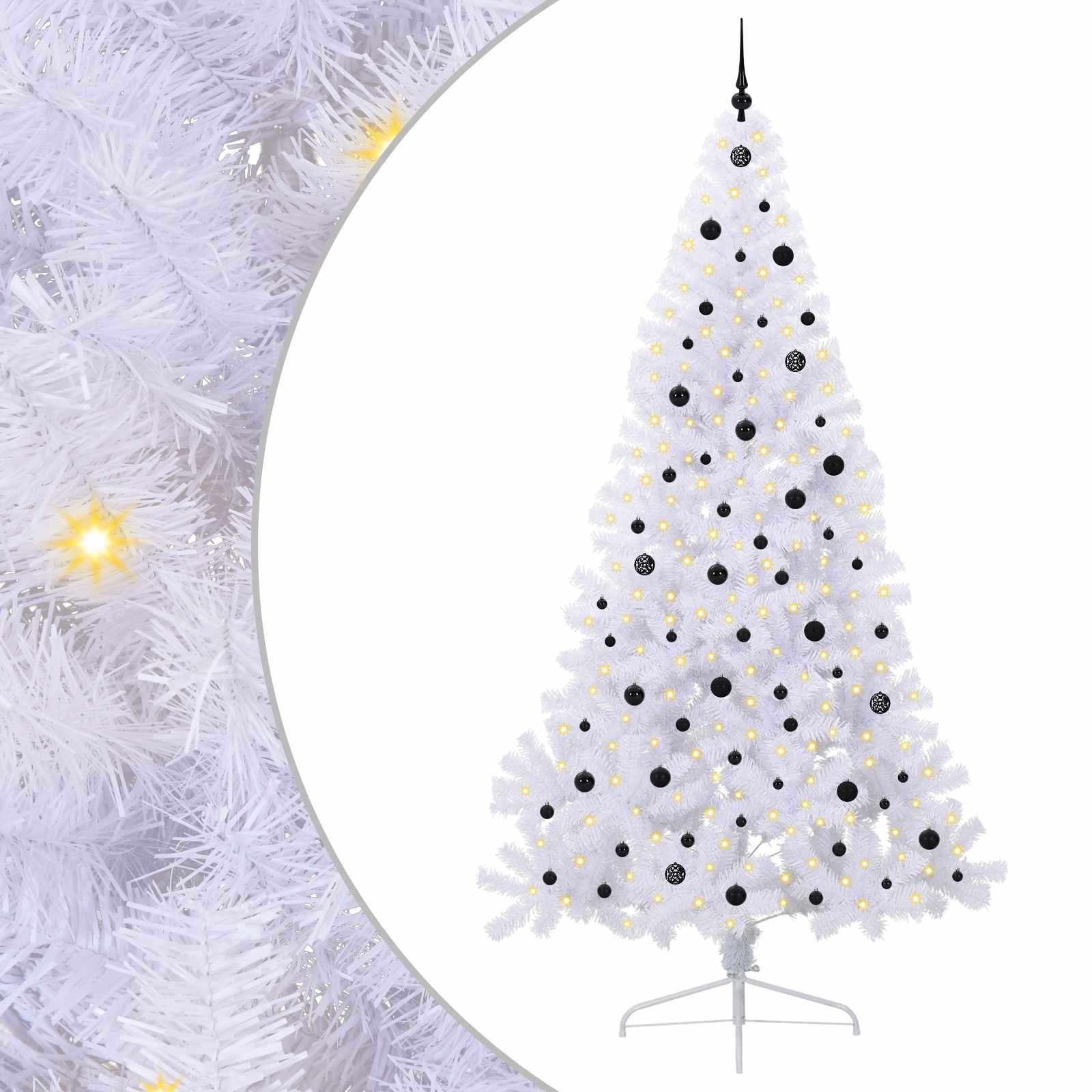 Vidaxx sapin de Noël artificiel avec 300 LED blanc 240 cm PVC et acier
