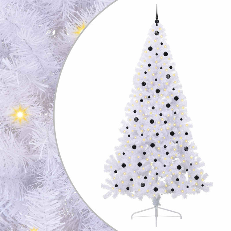 Vidaxx sapin de Noël artificiel avec 300 LED blanc 240 cm PVC et acier