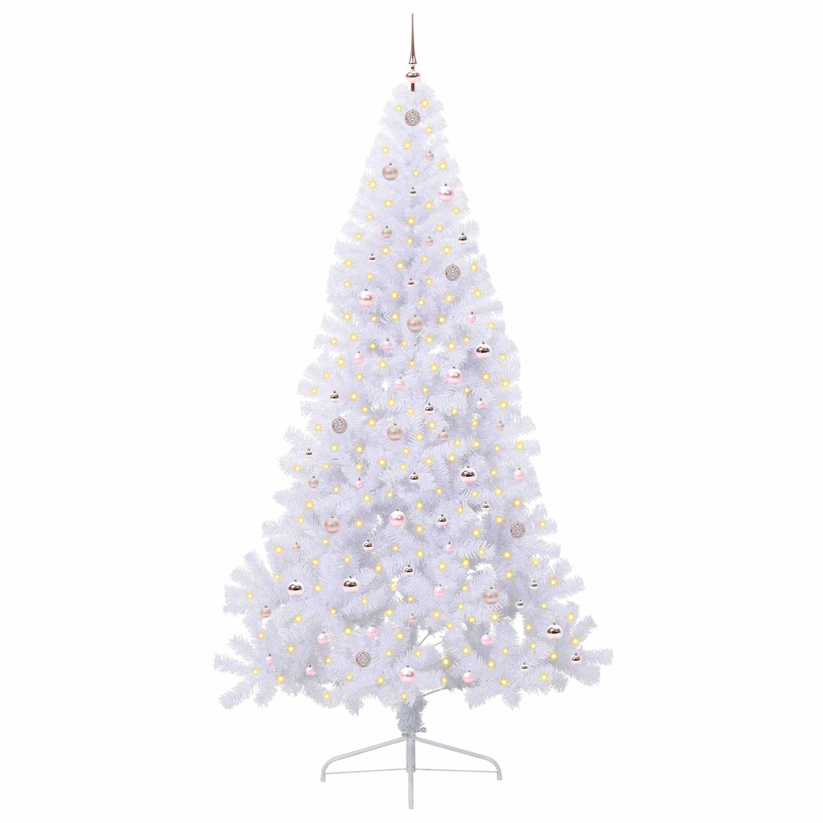 Vidaxx sapin de Noël artificiel avec 300 LED blanc 240 cm PVC et acier