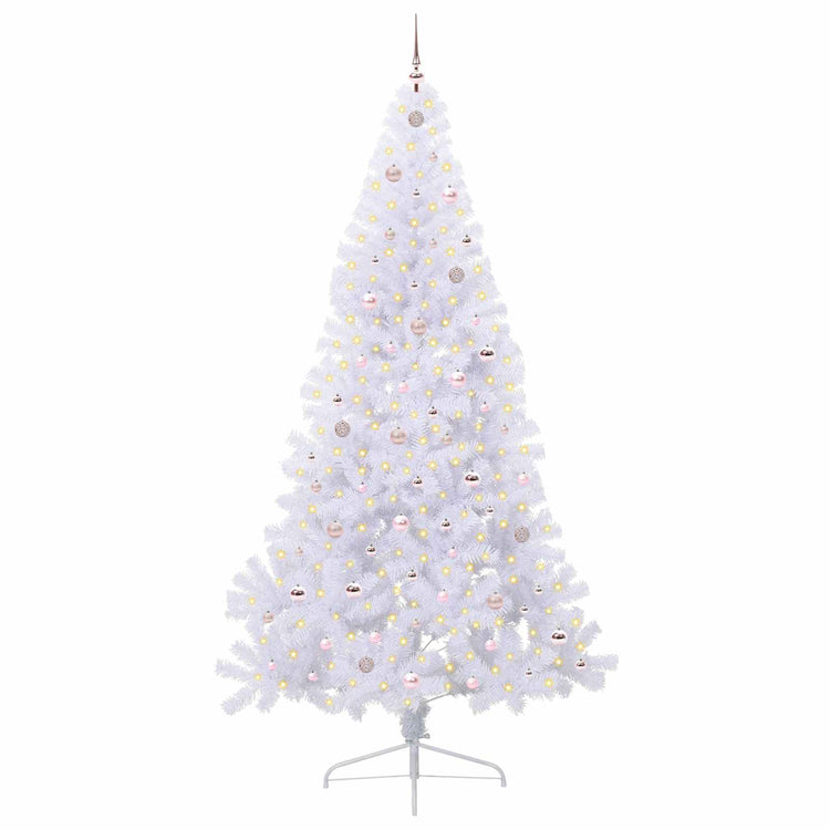 Vidaxx sapin de Noël artificiel avec 300 LED blanc 240 cm PVC et acier