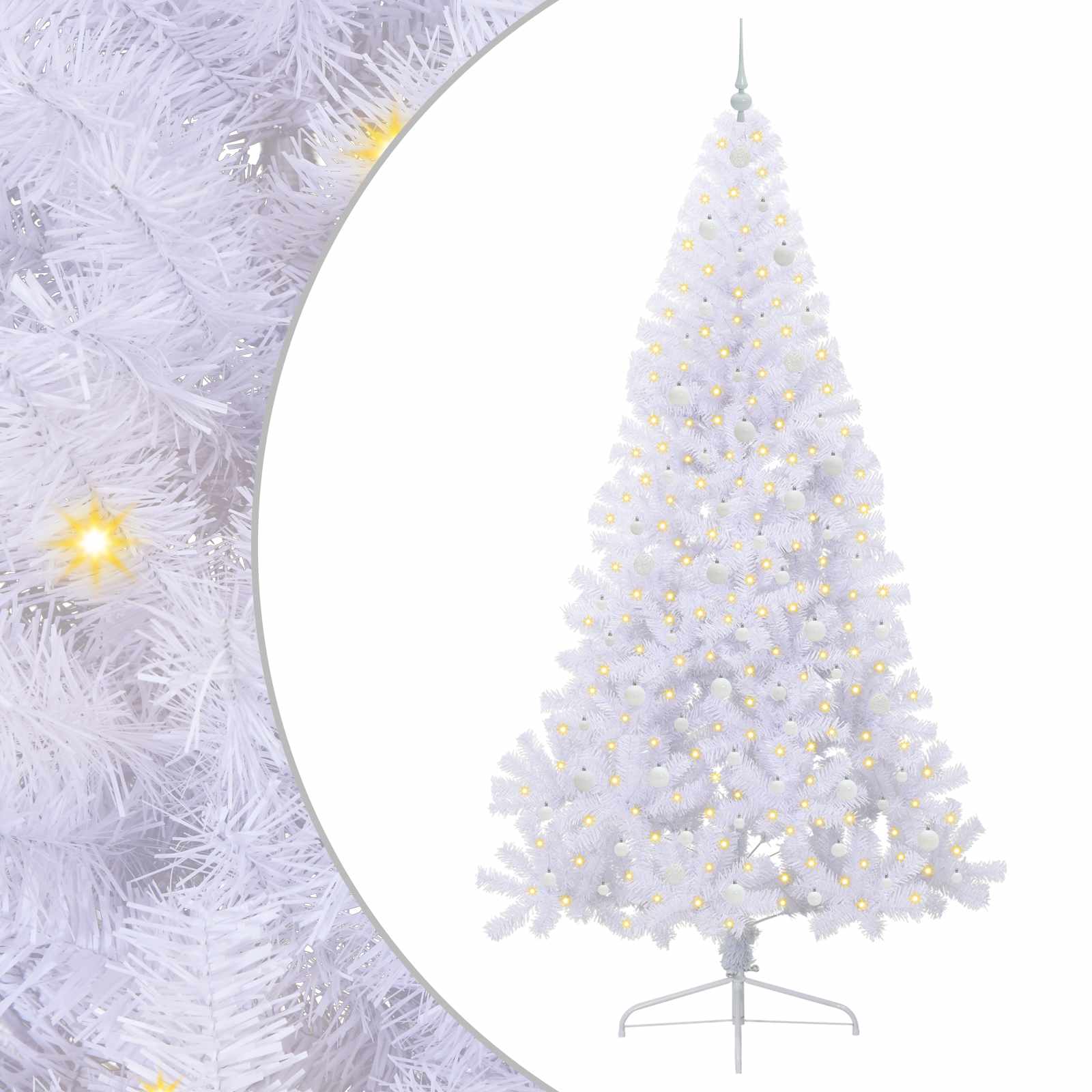Vidaxx sapin de Noël artificiel avec 300 LED blanc 240 cm PVC et acier