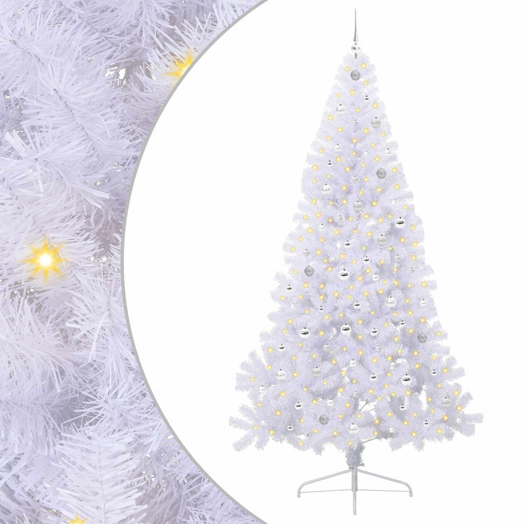 Vidaxx sapin de Noël artificiel avec 300 LED blanc 240 cm PVC et acier