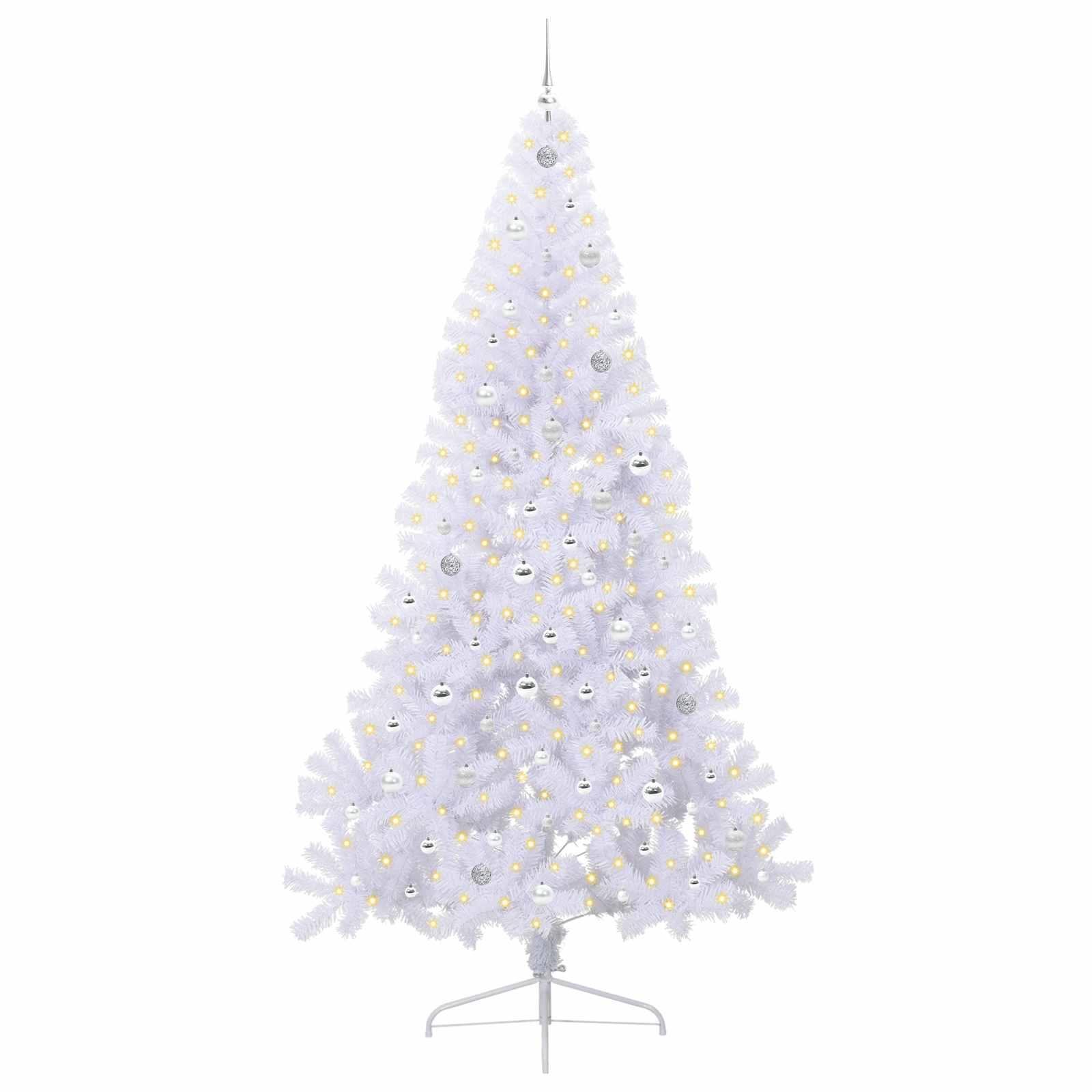 Vidaxx sapin de Noël artificiel avec 300 LED blanc 240 cm PVC et acier