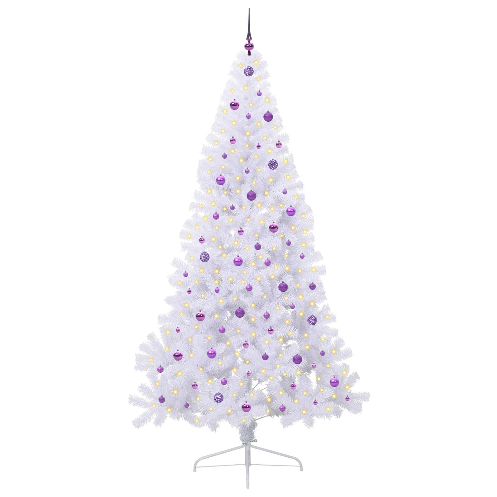 Vidaxx sapin de Noël artificiel avec 300 LED blanc 240 cm PVC et acier