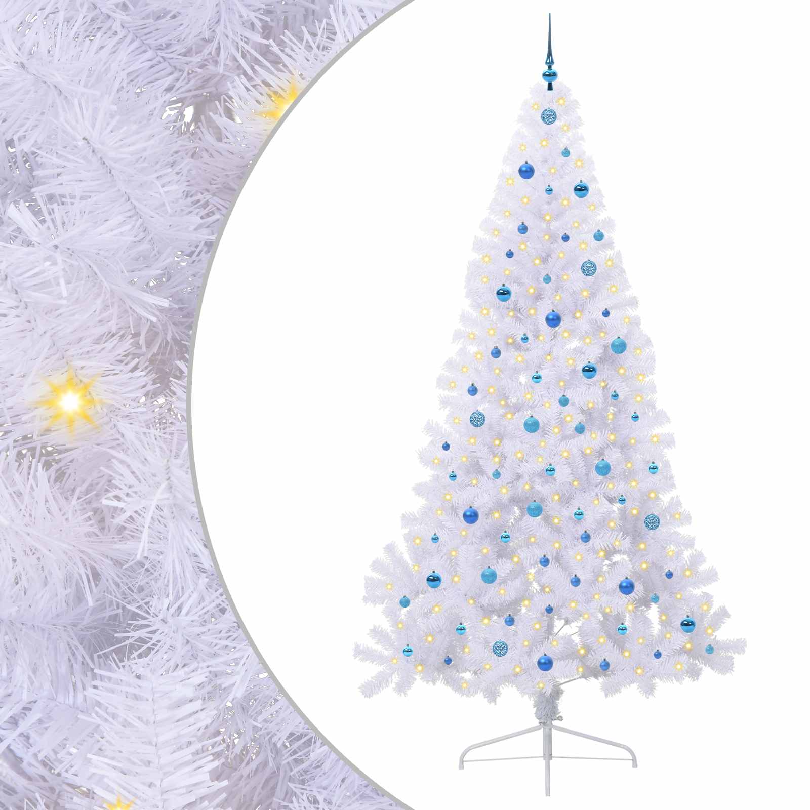 Vidaxx sapin de Noël artificiel avec 300 LED blanc 240 cm PVC et acier