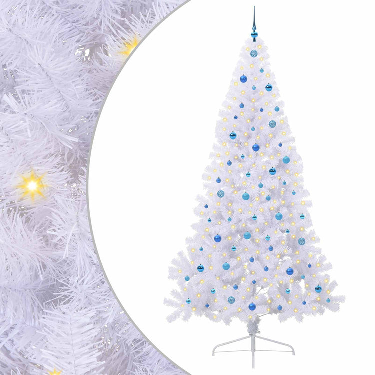 Vidaxx sapin de Noël artificiel avec 300 LED blanc 240 cm PVC et acier