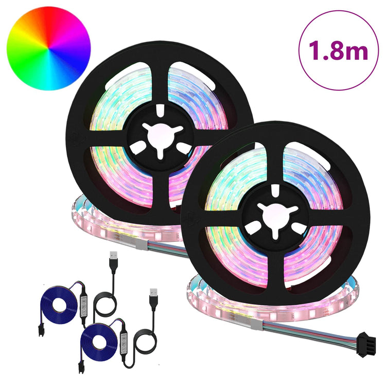 Vidaxxl bande LED 2 pcs noir et transparent 900 mm cuivre et plastique