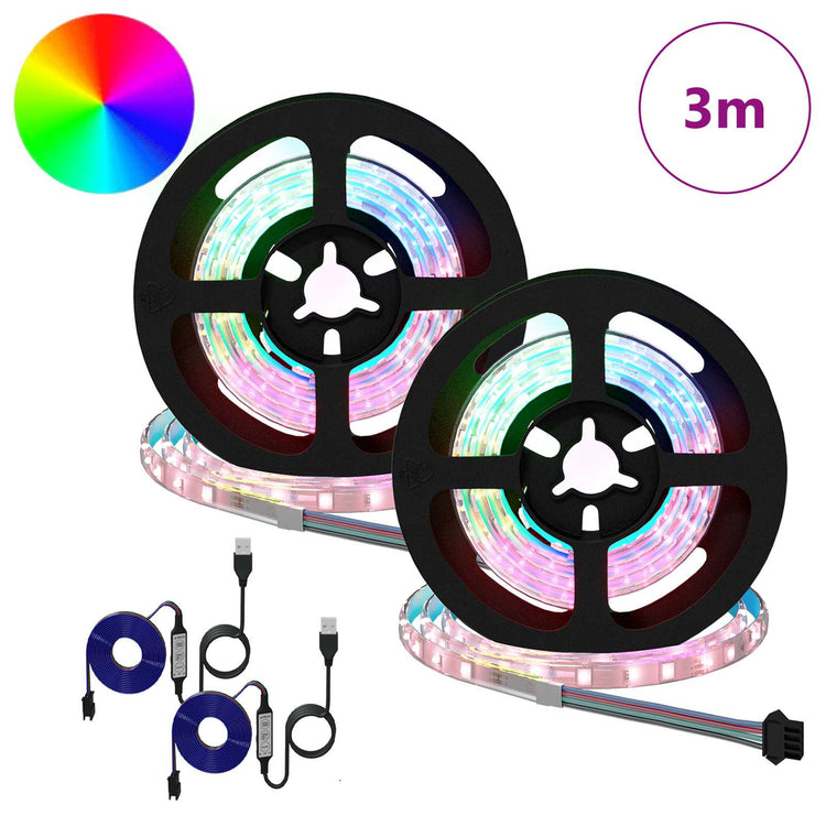 Vidaxxl bande LED 2 pcs noir et transparent 750 mm cuivre et plastique