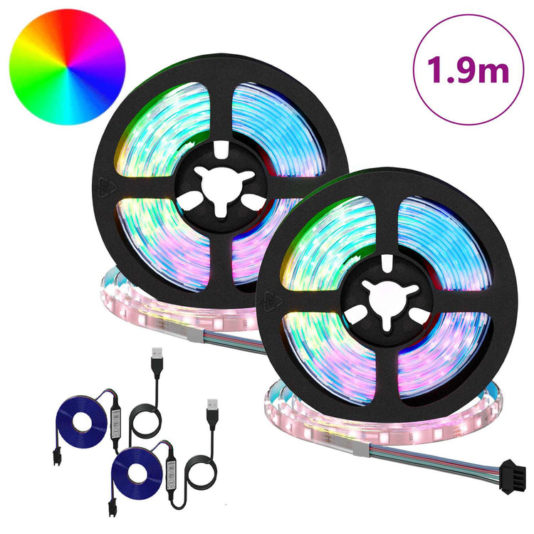 Vidaxxl bande LED 2 pcs noir et transparent 950 mm cuivre et plastique