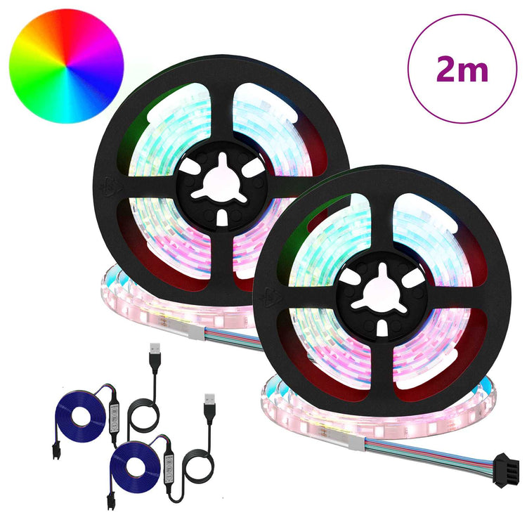 Vidaxxl bande LED 2 pcs noir et transparent 1000 mm cuivre et plastique