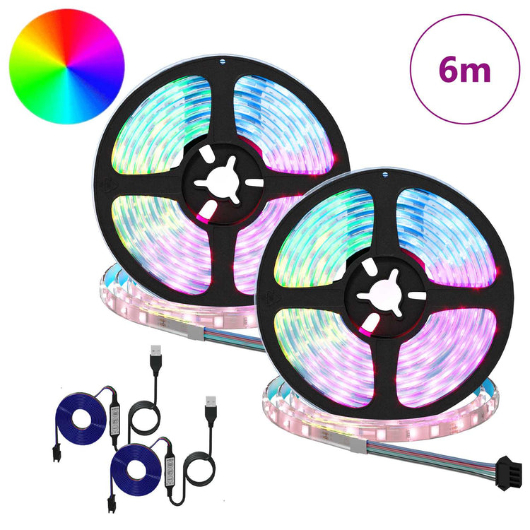 Vidaxxl bande LED 2 pcs noir et transparent 3000 mm cuivre et plastique