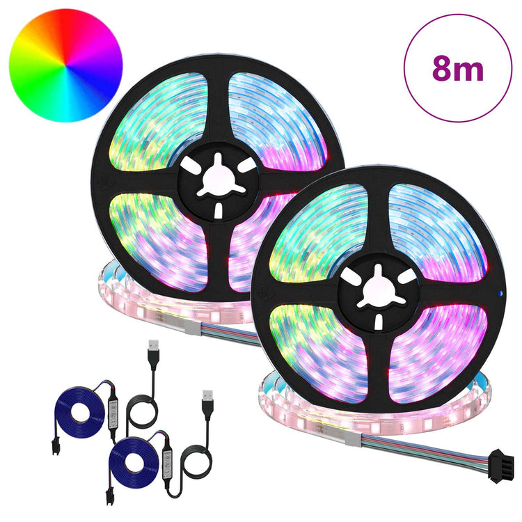 Vidaxxl bande LED 2 pcs noir et transparent 4000 mm cuivre et plastique