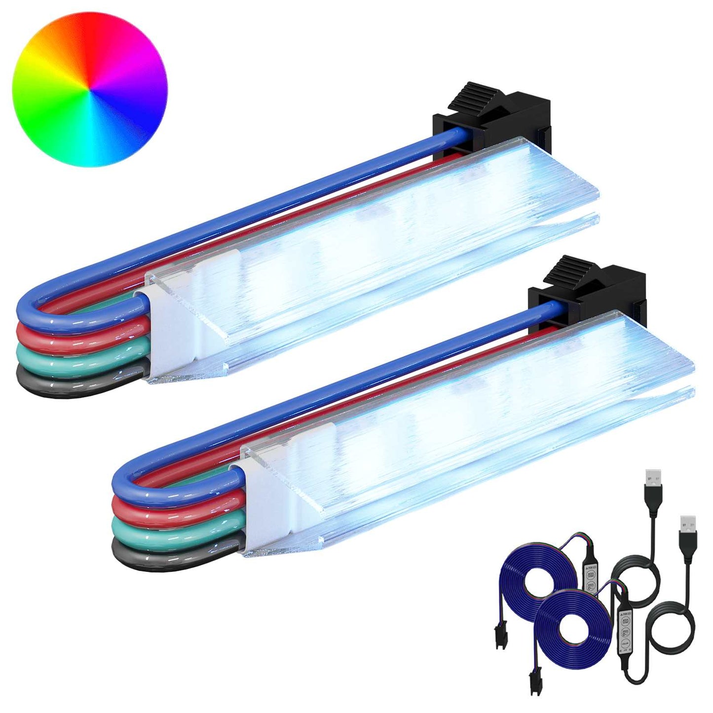 Vidaxxl bande LED 2 pcs noir et blanc 1745 mm cuivre et plastique