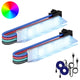 Vidaxxl bande LED 2 pcs noir et blanc 1745 mm cuivre et plastique