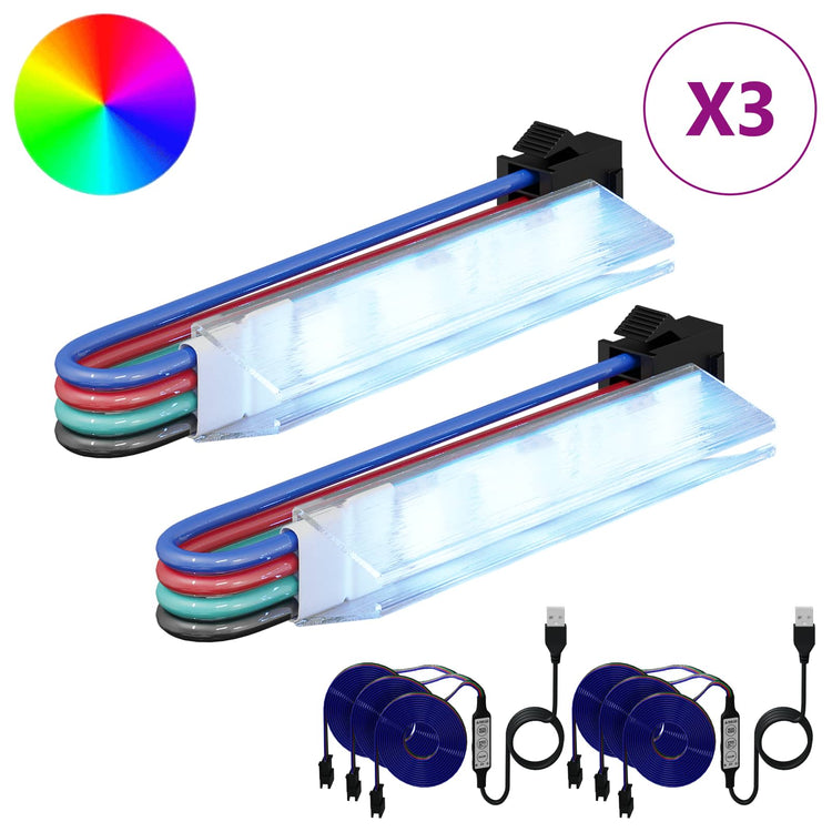 Vidaxxl bande LED 2 pcs noir et multicolore 1745 mm cuivre et plastique