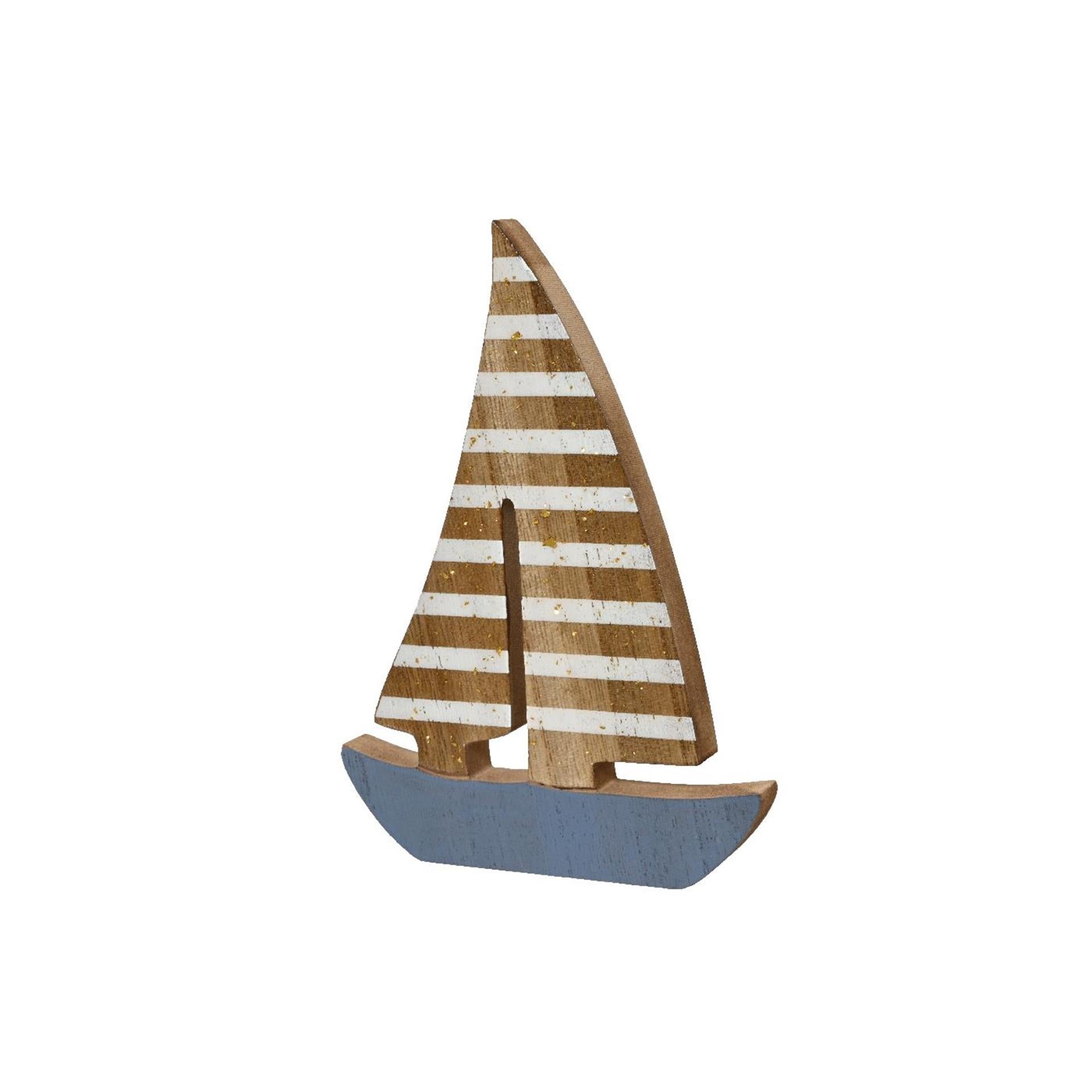 Decoris décoration bateau bois 1,5x13x18cm