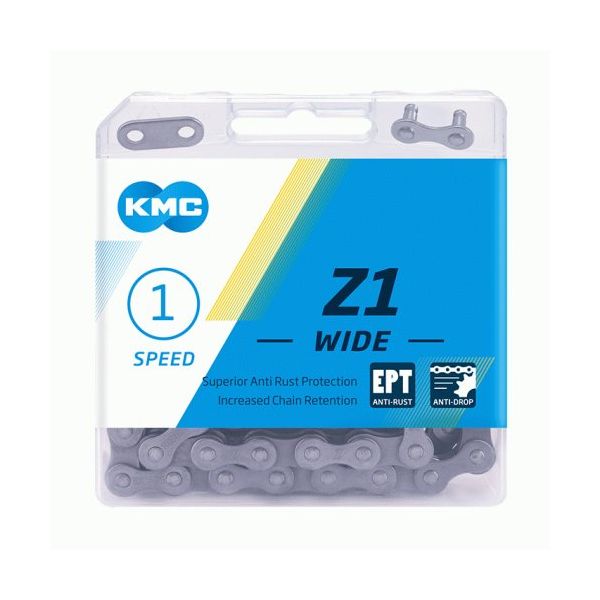KMC Z 1 EPT 128 - 1 2x1 8 - 8.6mm - 128 maillons - Argent foncé