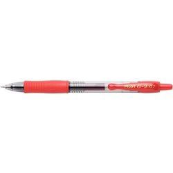 Stylo gel à bouton-poussoir Pilot G2 fin 0,7 mm poignée rouge mécanisme poussoir pointe en acier inoxydable