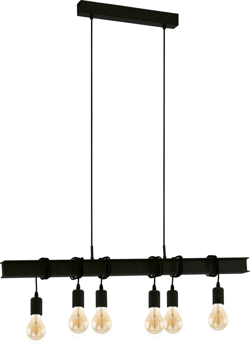 Lampe à suspension Eglo townshend 6 - e27 - 100,5 cm - noire