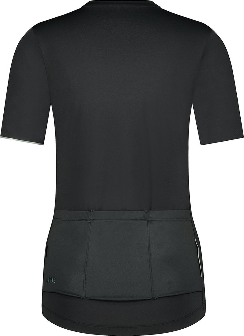 Bbb cycling donnaessence chemise de cyclisme femme manches courtes - 15-25 °c - chemise VTT et cyclisme respirante avec 3 poches arrière - noir