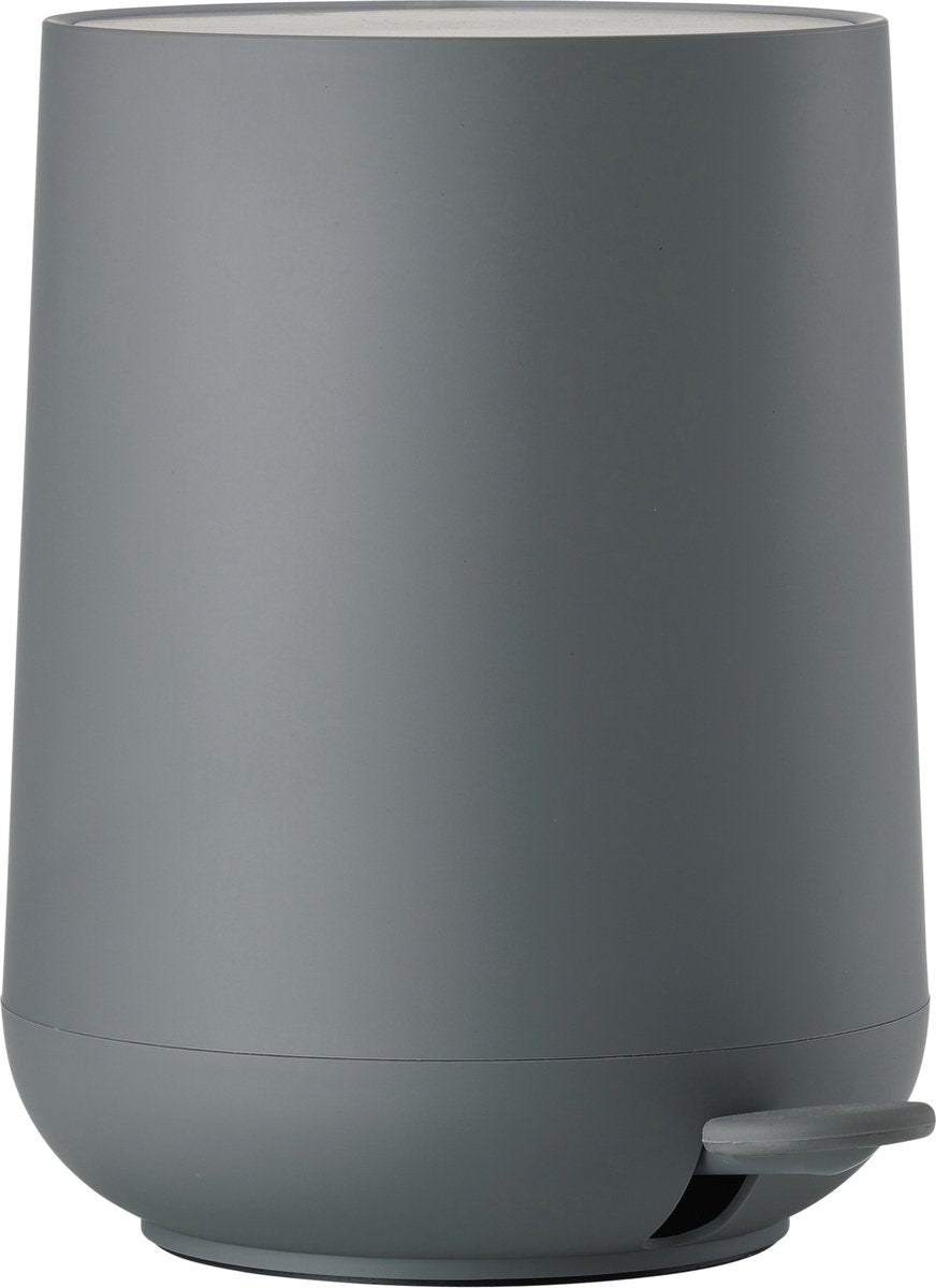 Zone Danemark Poubelle à pédale Nova - Poubelle de salle de bain à fermeture douce - Petite poubelle - Accessoires de salle de bain - Plastique - 5 litres - 29 x 23 cm - Gris
