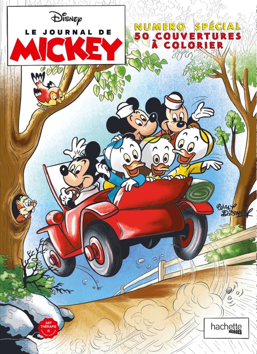 Hachette héros disney le journal de mickey - numéro spécial 50 couvertures à colorier - coloriage pour adultes -