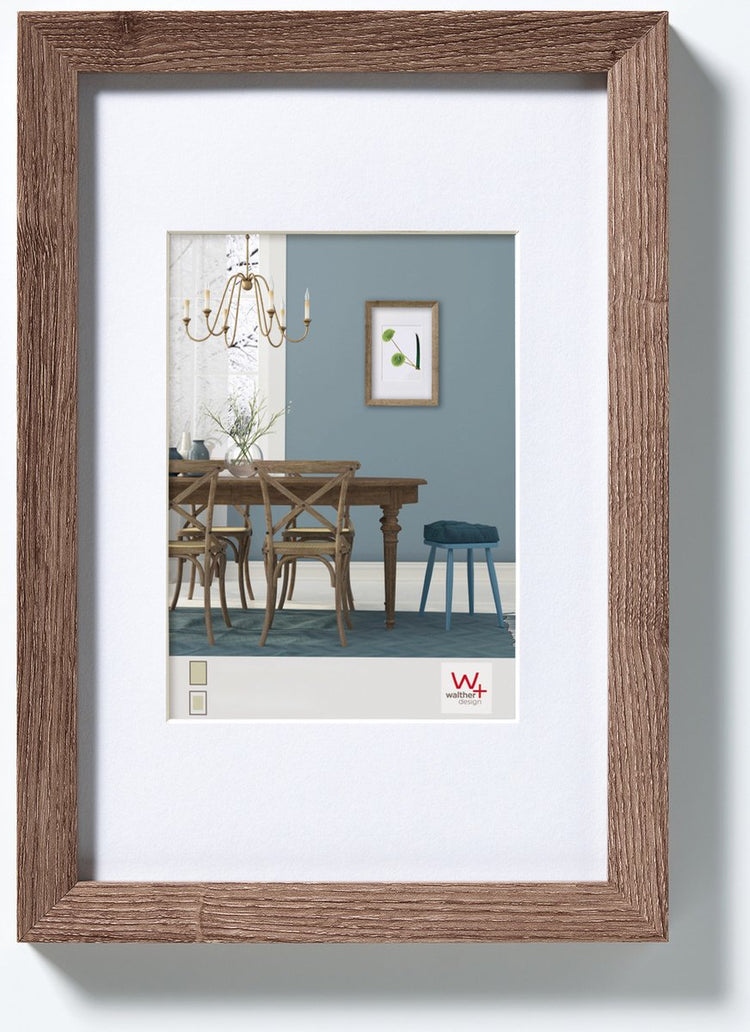Walther fiorito - cadre en bois mdf - format photo 30x45 cm - noyer