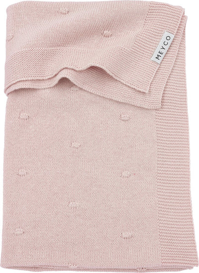 Couverture de berceau Meyco pour bébé mini nœuds - rose tendre - 75x100cm - 1,0 tog