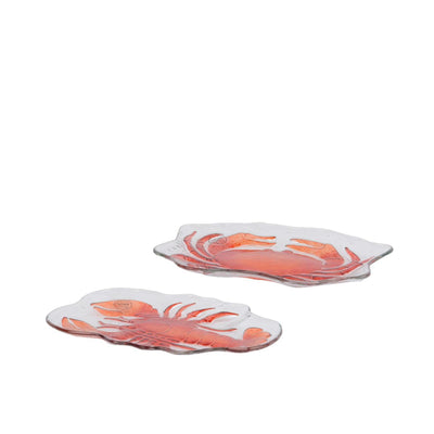 Assiette Decoris verre animal marin 17,5x26,5x2,5cm