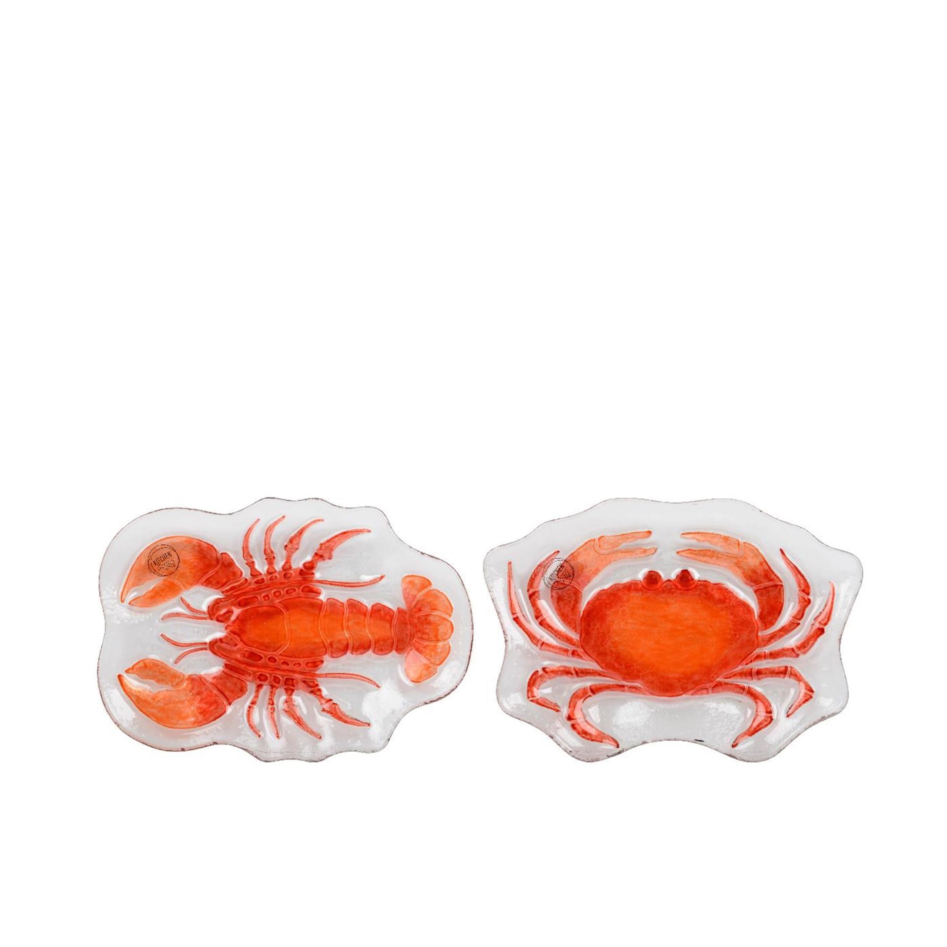 Assiette Decoris verre animal marin 17,5x26,5x2,5cm