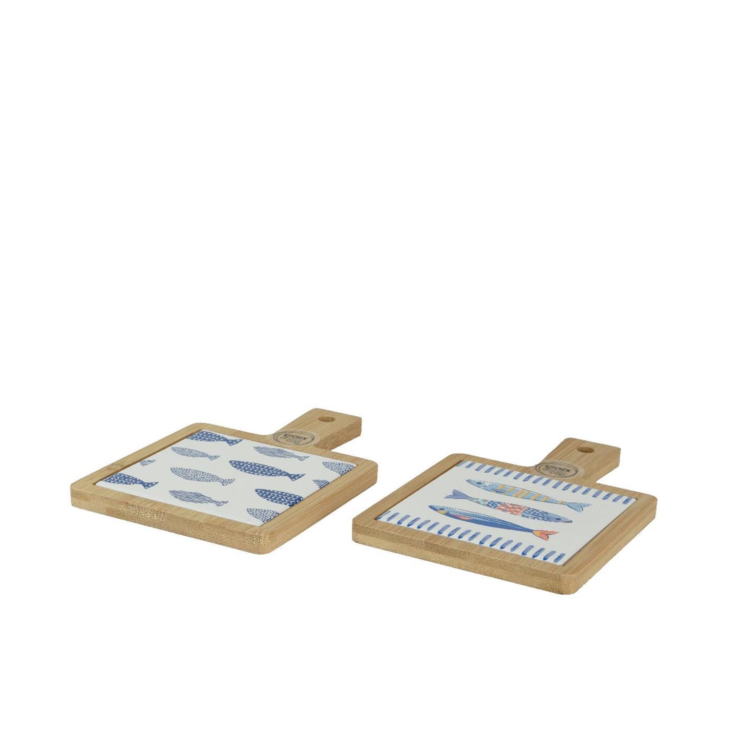 Planche à découper Decoris avec poisson en porcelaine 18x12x1cm