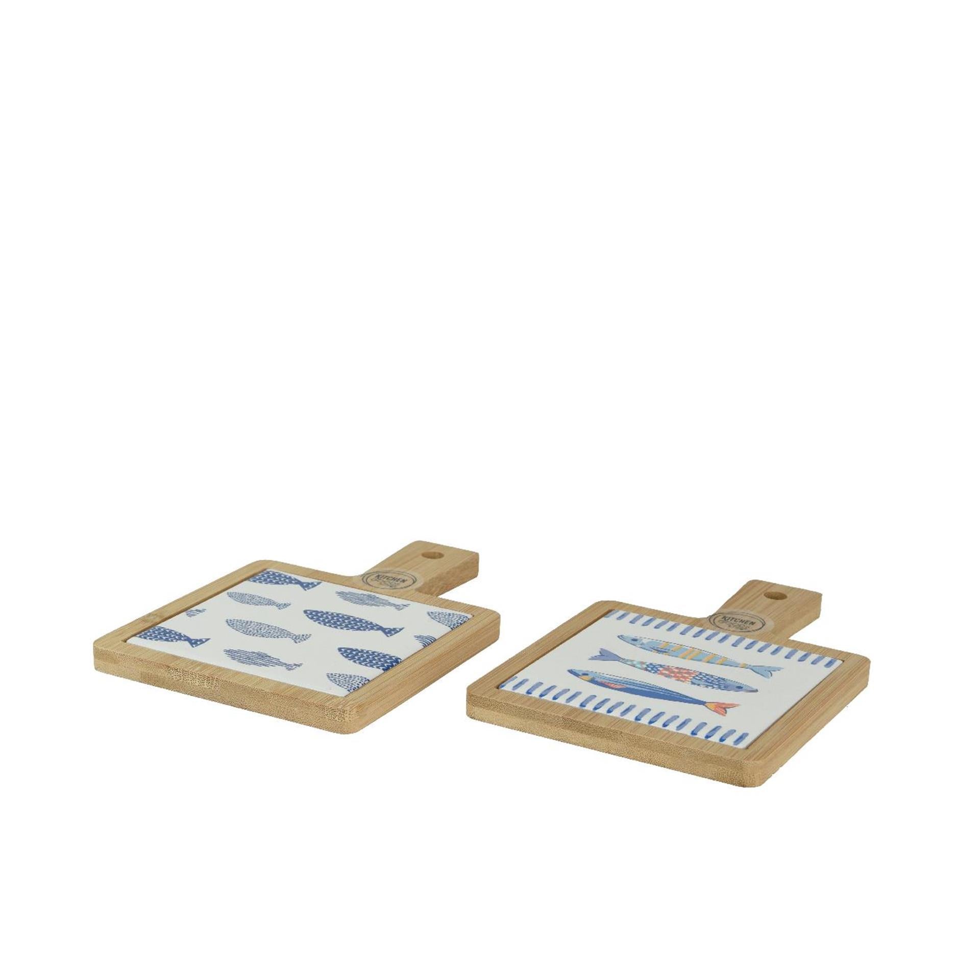 Planche à découper Decoris avec poisson en porcelaine 18x12x1cm
