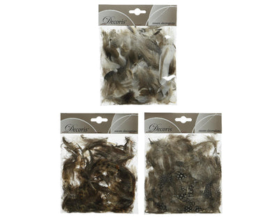 Plumes décoratives dans un sachet, naturelles