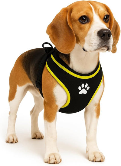 Harnais pour chien Flamingo – harnais pour chien – harnais pour chien anti-traction – harnais pour chien – harnais pour chien anti-traction – step go tasha – noir – taille m – a:53cm l:65-75cm x 20mm x 5mm
